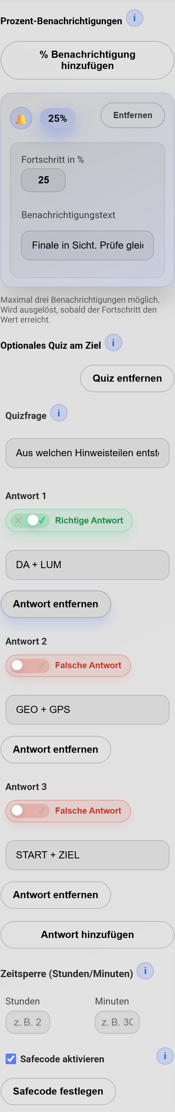 Endziel einstellen